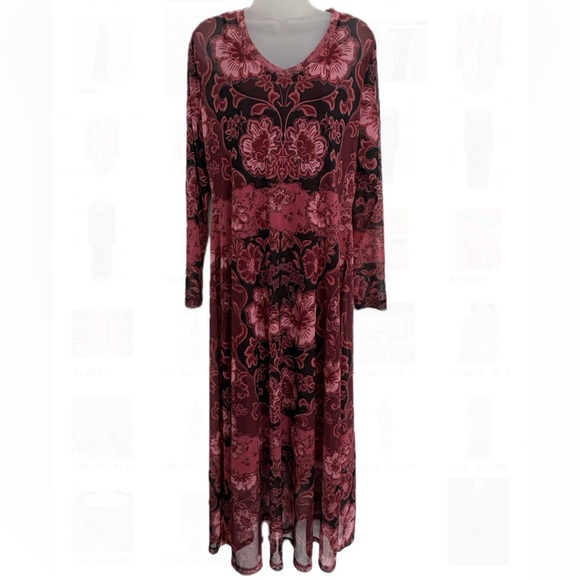 Johnny Was Scilla Floral Long Sleeve Dress with slip - Picture 3 of 4